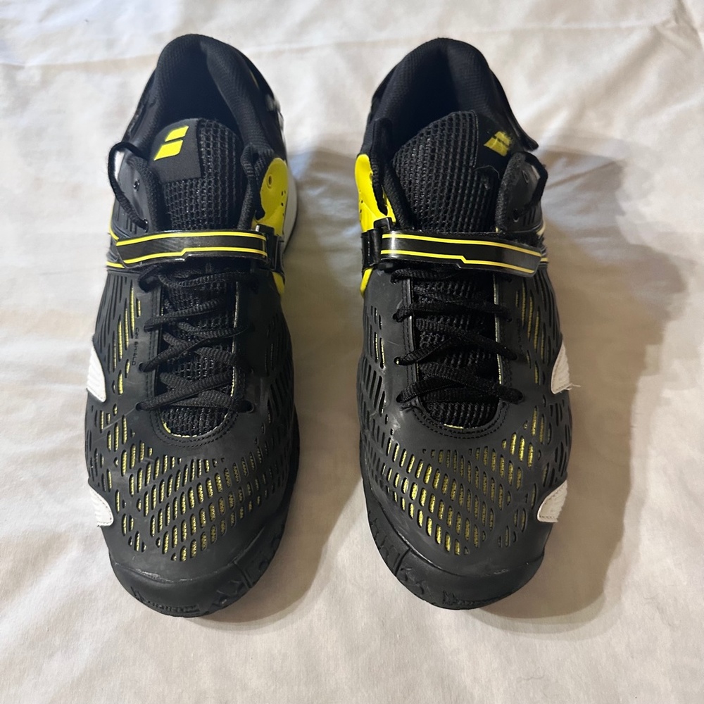 Babolat Kompressor All Court Tennis Shoes Black & Yellow Mens Size 11
